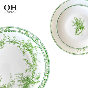 Bán buôn cao cấp xương Trung Quốc bellflower sứ Bộ đồ ăn Bộ sạc tấm món ăn trang trí vajilla cho Đảng và đám cưới - Product Image 6