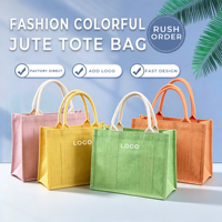 Sac fourre-tout en jute tissé dense 60x60, 36x19x32cm, format A4, écologique, avec poignées, sac d'épicerie réutilisable, personnalisable OEM, vente en gros
