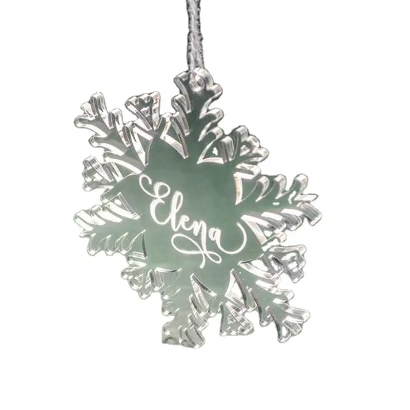 2021 Custom Personalized Clear Christmas Snowflake Acrylic Snowflake Ornament