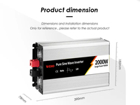 Onduleur à Onde Sinusoïdale Pure Série P 2000W 12V 24V 48V vers 220V pour Réparation et Construction Extérieure