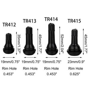 Válvulas de Neumáticos TR412 Universales, Duraderas, de Alto Rendimiento, Tipo Snap-In, Sin Cámara - Product Image 6