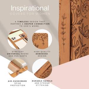 Muestra Gratis: Funda Grande para Biblia con Correa para el Hombro, Bolsa de Transporte para Libros, Bolsa de Iglesia, Protectora con Ranuras, Bolsillo con Cremallera, Regalo para Mujer - Product Image 5