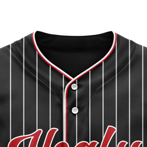 Maillot de baseball rétro rayé imprimé sur mesure pour jeunes, coupe ample, respirant, en maille, vêtement de sport de haute qualité, uniforme de baseball - Product Image 3