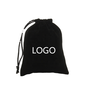 Bolsas de Terciopelo Negro con Cordón, Bolsitas Personalizadas con Logotipo para Joyería, para Anillos, Aretes, Collares y Embalaje - Product Image 1