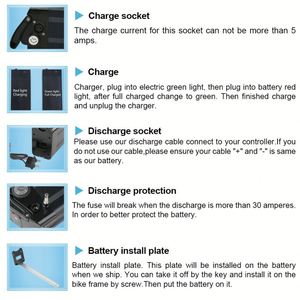 Batterie au lithium OEM 36V 250W pour vélo électrique, chariot de golf, chargeur 20A 2A, design poisson argenté, 13Ah/17.5Ah, étanche - Product Image 3