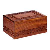 Urna de Madera Pintada y Personalizada con Huella de Pata para Cenizas de Perro o Gato, Ataúd de Cremación de Madera de Palisandro