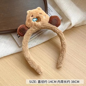 Diadema de peluche con forma de oso para mujer, accesorio para el cabello antideslizante, uso diario, joyería de otoño e invierno, bonito tocado de animal - Product Image 4