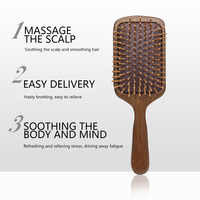 Brosse de massage en bois naturel coussin d'air pour masser le cuir chevelu, la croissance, le démêlage pour tous les types de cheveux pour tous les types de cheveux