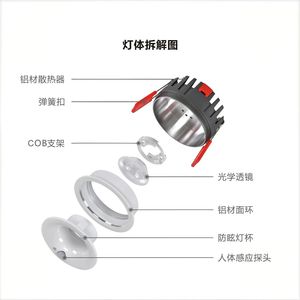 <strong>LED</strong> Indoor <strong>Recessed</strong> Motion <strong>Sensor</strong> Downlights Suitable for Corridors and Passageways - Product Image 4