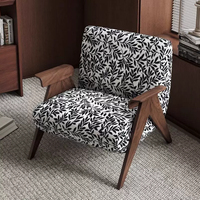 Fauteuil de jardin de style français, luxe léger, pour maison d'hôtes, salon, réception, usage domestique, vintage, en bois massif, fauteuil simple