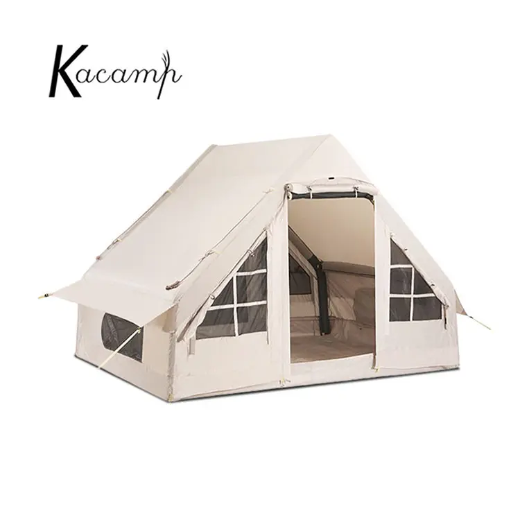 Canopy waterproof camping inflatable canvas tent outdoor travel hiking large air cube square pop up cold weather winter tents
