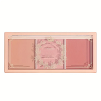 Palette de fard à joues 3 couleurs-Palette de fard à joues orange couleur thé mat naturel-Palette crème