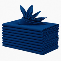 Serviettes en polyester filé réutilisables bleu roi classiques 20x20 pouces 240GSM, lavables, pour hôtels et restaurants, linge de table professionnel, direct usine