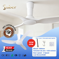 Ventilateur de plafond moderne au design minimaliste de 56 pouces, commande mécanique, moteur DC, fonctionnement silencieux, ventilateur électrique pour villa, directement de l'usine