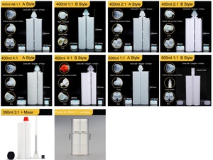 400ml 4:1 C Style <strong>2K</strong> <strong>Syringe</strong> Barrel Two Components <strong>Syringes</strong> 400cc for AB Adhesive Dispensing PP/PE ISO/GS Certified High Safety - Product Image 4