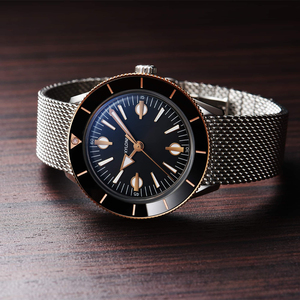 Orologio Meccanico <span class=keywords><strong>Automatico</strong></span> da Uomo con Bracciale in Rete di Acciaio Inossidabile, Ghiera in Ceramica e Display Analogico a Tre Lancette - Product Image 6