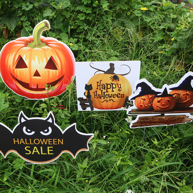 Индивидуальные Горячие продажи наружная печать гофрированный пластиковый двор поздравительные знаки со стойками