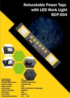 Multiprise métallique robuste BAREP homologuée CUL avec 6 prises, lumière de travail LED et 3 ports USB-A+C pour atelier, établi ou montage mural