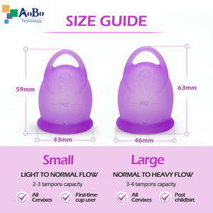 Coupes menstruelles en silicone <span class=keywords><strong>de</strong></span> qualité médicale, anti-fuite, deux tailles, écologiques et souples, pour femmes, vente en gros sous marque privée - Product Image 3