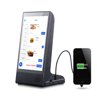 Commande Système d'appel Lecteur vidéo Table Top Restaurant Power Bank Android Tablet LCD Support de menu numérique Affichage publicitaire
