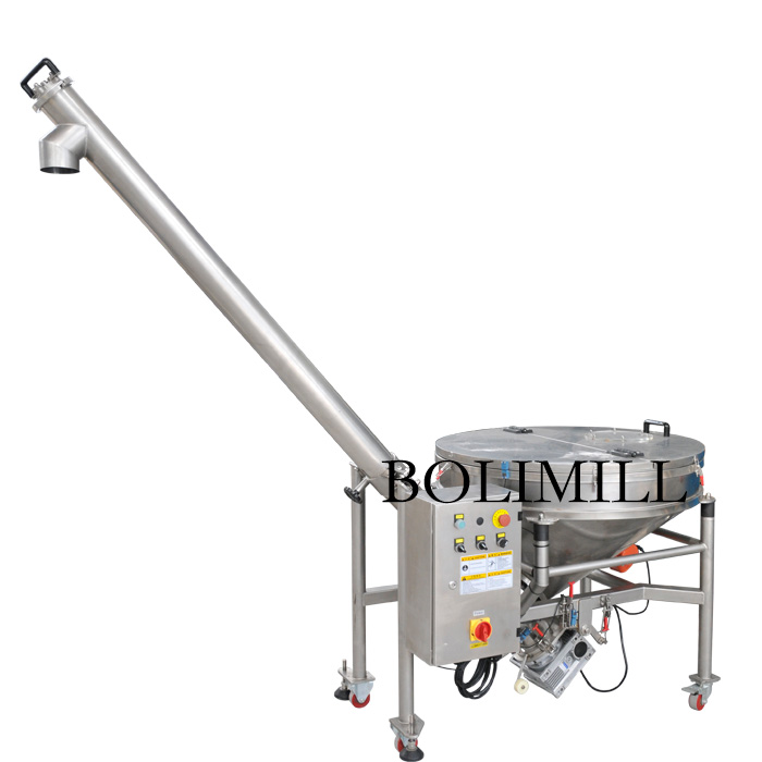 Вибрационный винтовой конвейер из нержавеющей стали с бункером