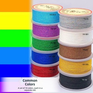Corda per Perline in Giada Glitterata 0,85mm, Bobina da 30m, 60+ Colori, Filo Metallico Intrecciato per Creazione di Gioielli e Braccialetti, Vendita all'Ingrosso OEM - Product Image 5