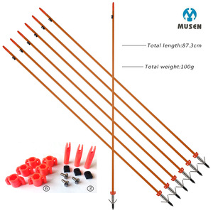 Flèches de pêche à l'arc, couleur orange, 8 mm, tige en fibre de verre, pointe à griffes, flèches de pêche adaptées aux arcs à poulies - Product Image 5