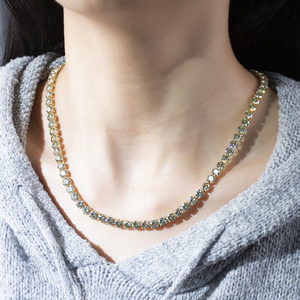 Collar de tenis de oro de 14 quilates con diamantes cultivados en laboratorio MSN-894, corte brillante redondo, estilo clásico y moderno. - Product Image 3