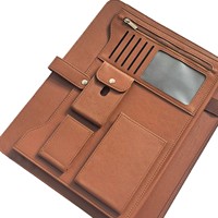 Porte-documents professionnel multifonctionnel A4 en PU, portefeuille magnétique à trois volets personnalisé