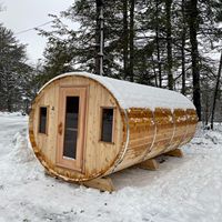 Лучшее качество Канада красный кедр деревянная уличная каюта бочка сауна