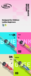 Canne à pêche HASIDA Candy Rod Combo avec poignée droite, rose, pour la pêche en eau salée, action moyenne-lourde, pour parents et enfants - Product Image 6