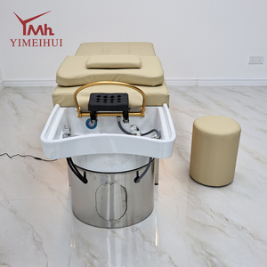 YIMEIHUI Lit de lavage de luxe thaïlandais en acier inoxydable avec bac en céramique pour salon de coiffure - Product Image 3