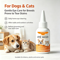 Waylemo Nettoyant Anti-Traces de Larmes pour Chiens et Chats, Lavage Oculaire, Élimine les Crasses, Atténue les Marques Brunes, Action Rapide, Doux, 60ml