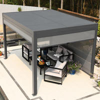 Pergola de jardin moderne de luxe en aluminium imperméable avec toit en métal, style moderne