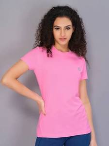 Camiseta Rosa de Mujer, Manga Corta, Cuello Redondo, Informal, Tela Suave, Corte Ajustado, Uso Diario, Ropa de Moda, Color Personalizado - Product Image 4