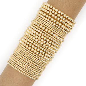 Bracelets en perles de forme boule bohème plaqués or Artivelle, faits à la main, Pulsera <span class=keywords><strong>dorée</strong></span> élastique, <span class=keywords><strong>bijoux</strong></span> simples pour les voyages, pour un anniversaire - Product Image 1