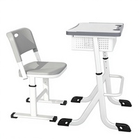 Vente en gros d'usine Zoshine Mobilier moderne pour collège et primaire Ensemble de chaises de table d'étude pour étudiants à hauteur réglable avec rangement