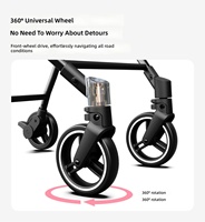 Poussette populaire pour animaux de compagnie à cadre en acier, panier amovible, design haut de gamme portable pour chiens et chats, commerce transfrontalier