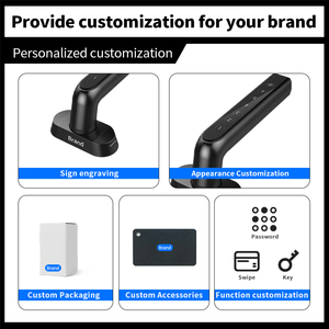 सार्वभौमिक 43 मिमी छेद अंतराल स्मार्ट दरवाजा हैंडल एल्यूमीनियम मिश्र धातु पासवर्ड लीवर लॉक होम ऑफिस त्वरित रेट्रोफिट स्थापना के लिए - Product Image 6
