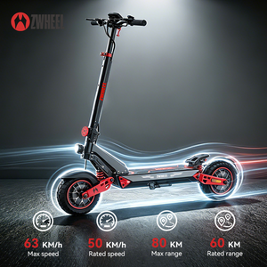 ZWHEEL D3 Capacité de charge lourde de 150 kg, autonomie de 80 km, double moteur 1200 W*2, suspension intégrale, étanche, pliable, tout-terrain - Product Image 6