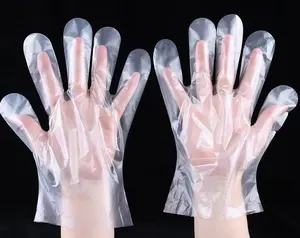 Shuoya Household HDPE Clear Color Plastic Polythene Disposable Glove Plastic Gloves