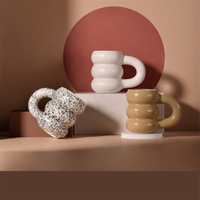 Tasse à café pour couple, style nordique, en céramique, à la mode, avec poignée mignonne, pour verres à thé