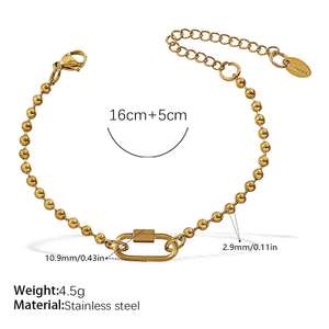 Construye tus propias pulseras de cadena con abalorios, cierre DIY, barra de abalorios icónicos, regalo de joyería, collar de cadena de eslabones hechos a mano de oro de 18 quilates para mujer - Product Image 5