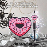 Op maat gemaakte Valentijns-kauwbeestjes voor honden en katten, siliconen penparels, food grade, koffiekopjes, donuts, focal beads voor het maken van pennen