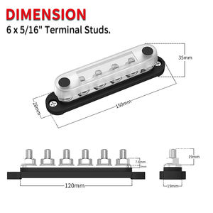 بلوك توزيع كهربائي من دايرتك بـ 6 مخارج وتيار 150 أمبير مع فيوزات لأنظمة الصوت في السيارات والقوارب البحرية - Product Image 2