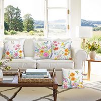 Housse de coussin à fleurs vintage à ressort, 4 pièces, motif de papillon et de fleurs colorées, adaptée à la décoration de la terrasse à domicile