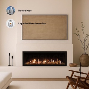 Cheminée à gaz suspendue d'intérieur MEISU.CH avec <span class=keywords><strong>insert</strong></span> de 40, 48, 55, 60, 68, 72 pouces, meuble TV et foyer à gaz - Product Image 1