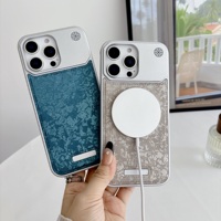 Étui en cuir PC bleu de luxe à logo personnalisé pour iPhone 16 Pro Max 14 Plus 13 Pro 8 Plus XR Covers
