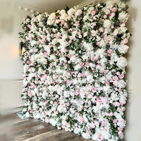 Couture Finest Florals Kain 8*8 kaki 2 Buah 3D 5D Gulungan Dinding Bunga Latar Belakang Pernikahan Kain Panel Dinding Bunga Putih