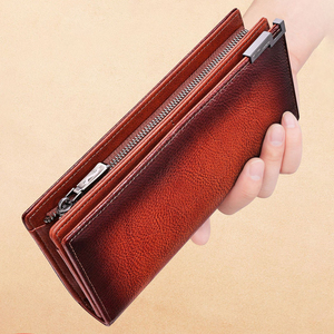 Portefeuille en <span class=keywords><strong>cuir</strong></span> <span class=keywords><strong>artisanal</strong></span> avec effet de couleur patiné à la main et fermeture éclair en métal durable - Product Image 2